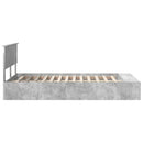vidaXL Ágykeret polcokkal tárolóval Beton Szürke 120 x 190 cm Faanyag