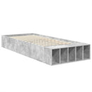 vidaXL Ágykeret polcokkal fejtámlával Beton Szürke 90 x 200 cm Faanyag