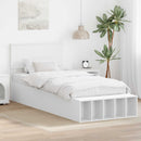 vidaXL Ágykeret polcokkal fejtámlával Fehér 75 x 190 cm Faanyag