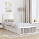 vidaXL Ágykeret polcokkal fejtámlával Fehér 75 x 190 cm Faanyag