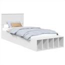 vidaXL Ágykeret polcokkal fejtámlával Fehér 75 x 190 cm Faanyag