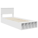 vidaXL Ágykeret polcokkal fejtámlával Fehér 75 x 190 cm Faanyag