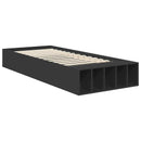 vidaXL Ágykeret polcokkal fejtámlával Fekete 75 x 190 cm Faanyag
