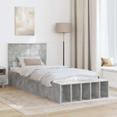 vidaXL Ágykeret polcokkal fejtámlával Beton Szürke 70 x 190 cm Faanyag