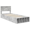vidaXL Ágykeret polcokkal fejtámlával Beton Szürke 70 x 190 cm Faanyag
