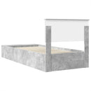 vidaXL Ágykeret polcokkal fejtámlával Beton Szürke 70 x 190 cm Faanyag