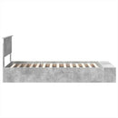 vidaXL Ágykeret polcokkal fejtámlával Beton Szürke 70 x 190 cm Faanyag