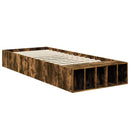 vidaXL Ágykeret polcokkal tárolóval Füstölt tölgy 75 x 190 cm Faanyag