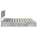 vidaXL Tárolós Ágy fejtámlával Beton Szürke 200 x 200 cm Faanyag