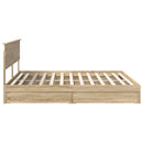 vidaXL Tárolós Ágy fejtámlával Sonoma tölgy 180 x 200 cm Faanyag
