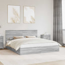 vidaXL Tárolós Ágy fejtámlával Szürke Sonoma 180 x 200 cm Faanyag