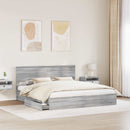 vidaXL Tárolós Ágy fejtámlával Szürke Sonoma 180 x 200 cm Faanyag