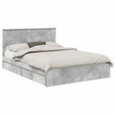 vidaXL Tárolós Ágy fejtámlával Beton Szürke 150 x 200 cm Faanyag
