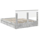 vidaXL Tárolós Ágy fejtámlával Beton Szürke 150 x 200 cm Faanyag