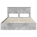 vidaXL Tárolós Ágy fejtámlával Beton Szürke 150 x 200 cm Faanyag