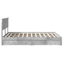 vidaXL Tárolós Ágy fejtámlával Beton Szürke 150 x 200 cm Faanyag