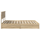 vidaXL Tárolós Ágy fejtámlával Sonoma tölgy 140 x 190 cm Faanyag