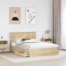 vidaXL Tárolós Ágy fejtámlával Sonoma tölgy 140 x 200 cm Faanyag