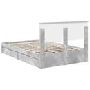 vidaXL Tárolós Ágy fejtámlával Beton Szürke 135 x 190 cm Faanyag