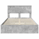 vidaXL Tárolós Ágy fejtámlával Beton Szürke 135 x 190 cm Faanyag