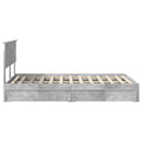 vidaXL Tárolós Ágy fejtámlával Beton Szürke 135 x 190 cm Faanyag