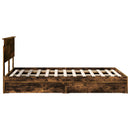 vidaXL Tárolós Ágy fejtámlával Füstölt tölgy 135 x 190 cm Faanyag