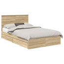vidaXL Tárolós Ágy fejtámlával Sonoma tölgy 120 x 200 cm Faanyag
