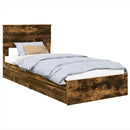 vidaXL Tárolós Ágy fejtámlával Füstölt tölgy 100 x 200 cm Faanyag