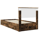 vidaXL Tárolós Ágy fejtámlával Füstölt tölgy 100 x 200 cm Faanyag