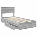 vidaXL Tárolós Ágy fejtámlával Szürke Sonoma 100 x 200 cm Faanyag