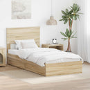 vidaXL Tárolós Ágy fejtámlával Sonoma tölgy 90 x 190 cm Faanyag