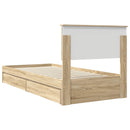 vidaXL Tárolós Ágy fejtámlával Sonoma tölgy 90 x 190 cm Faanyag