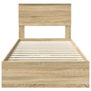 vidaXL Tárolós Ágy fejtámlával Sonoma tölgy 90 x 190 cm Faanyag