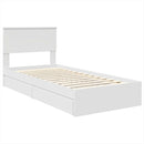 vidaXL Tárolós Ágy fejtámlával fiókkal Fehér 90 x 200 cm Faanyag