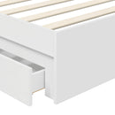 vidaXL Tárolós Ágy fejtámlával fiókkal Fehér 75 x 190 cm Faanyag