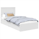 vidaXL Tárolós Ágy fejtámlával fiókkal Fehér 75 x 190 cm Faanyag