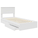 vidaXL Tárolós Ágy fejtámlával fiókkal Fehér 75 x 190 cm Faanyag