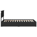 vidaXL Tárolós Ágy fejtámlával fiókkal Fekete 75 x 190 cm Faanyag