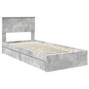 vidaXL Tárolós Ágy fejtámlával Beton Szürke 70 x 190 cm Faanyag