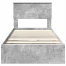 vidaXL Tárolós Ágy fejtámlával Beton Szürke 70 x 190 cm Faanyag