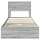 vidaXL Tárolós Ágy fejtámlával Szürke Sonoma 75 x 190 cm Faanyag