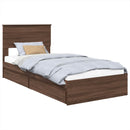 vidaXL Tárolós Ágy fejtámlával fiókkal Barna Tölgy 75 x 190 cm Faanyag