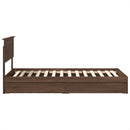 vidaXL Tárolós Ágy fejtámlával fiókkal Barna Tölgy 75 x 190 cm Faanyag