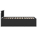 vidaXL Nappaliágy fiókkal fejtámlával Fekete 100 x 200 cm Faanyag