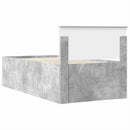 vidaXL Nappaliágy fiókkal Beton Szürke és Fekete 100 x 200 cm Faanyag
