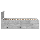 vidaXL Nappaliágy fiókkal Beton Szürke és Fekete 100 x 200 cm Faanyag
