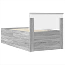 vidaXL Nappaliágy fiókkal Szürke Sonoma és Fekete 100 x 200 cm Faanyag