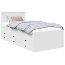 vidaXL Nappaliágy fiókkal Fehér és fekete 75 x 190 cm Szerelt Fa