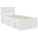 vidaXL Nappaliágy fiókkal Fehér és fekete 75 x 190 cm Szerelt Fa