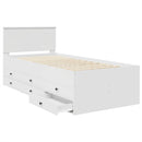 vidaXL Nappaliágy fiókkal Fehér és fekete 75 x 190 cm Szerelt Fa